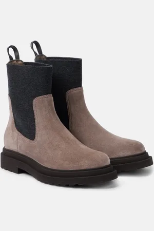 Brunello Cucinelli Ankle Boots aus Veloursleder