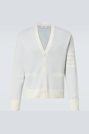 Thom Browne Cardigan 4-Bar aus Leinen und Baumwolle