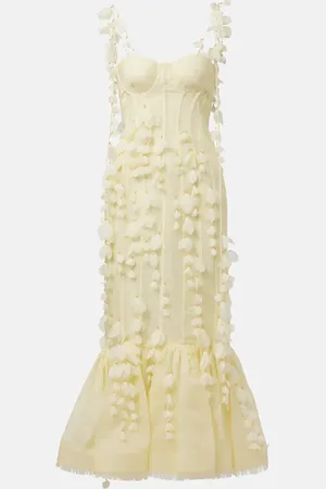 ZIMMERMANN Midikleid Dawning aus Leinen und Seide