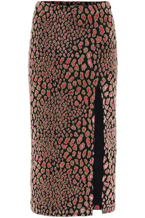 Caroline Constas Midirock aus Samt mit Metallic-Garn