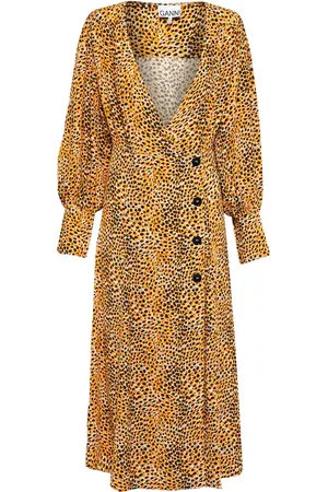 Ganni Midikleid aus Crêpe