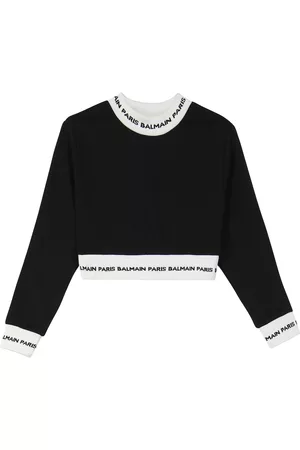 Balmain Cropped-Pullover aus Baumwolle