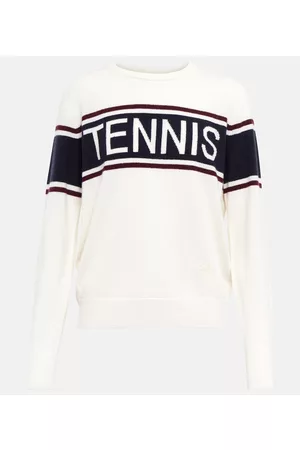 Tory Sport Gestreifter Pullover aus Kaschmir