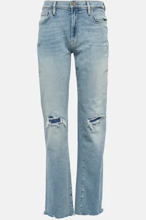 7 for all Mankind Mid-Rise Straight Jeans Ellie