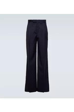 Gucci Weite Hose Horsebit aus Wolle