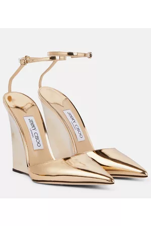 Jimmy Choo Wedge-Pumps Blake aus Metallic-Leder