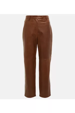 Max Mara High-Rise-Hose Ulla aus Leder