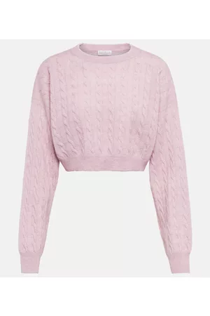 Brunello Cucinelli Cropped-Pullover aus Baumwolle und Alpakawolle