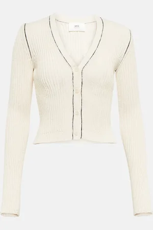 Ami Cropped-Cardigan aus Rippstrick