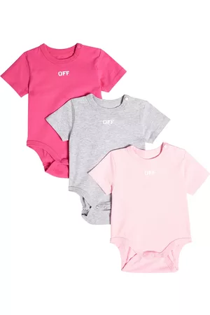 OFF-WHITE Baby Set aus drei Bodys aus Baumwolle