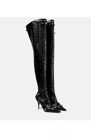 Balenciaga Overknee-Stiefel Cagole aus Leder