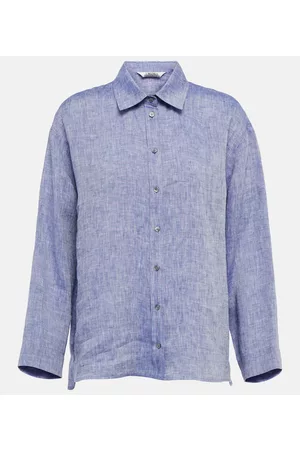 Max Mara Damen Blusen - Hemd Perla aus Leinen-Chambray