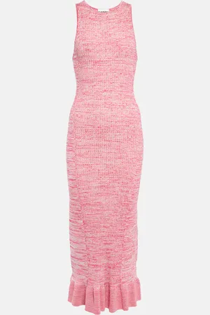 Ganni Midikleid aus Rippstrick