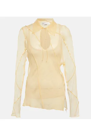 Victoria Beckham Damen Lange Ärmel - Bluse aus Crêpe de Chine