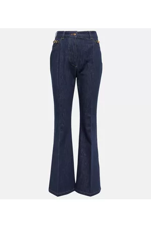 Patou Damen High Waisted Jeans - Verzierte High-Rise Flared Jeans