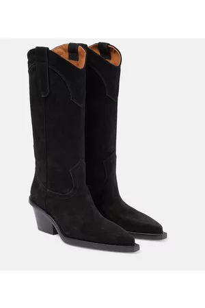 PARIS TEXAS Damen Cowboy & Bikerboots - Westernstiefel Dakota aus Veloursleder