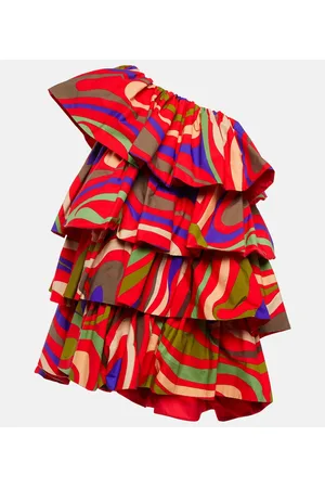 Puccini Damen Asymmetrische Kleider - One-Shoulder-Top aus Baumwolle