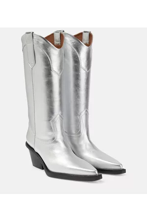 PARIS TEXAS Damen Cowboy & Bikerboots - Westernstiefel Dakota aus Metallic-Leder