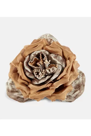 Saint Laurent Damen Broschen - Brosche Wild Rose mit Samt
