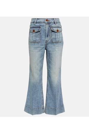 ZIMMERMANN Damen High Waisted Jeans - Cropped Flared Jeans Raie