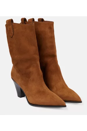 Aquazzura Damen Stiefeletten - Westernstiefel Boogie aus Veloursleder