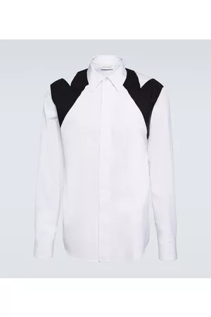 Alexander McQueen Herren Lange Ärmel - Shirt Harness aus Baumwollpopeline