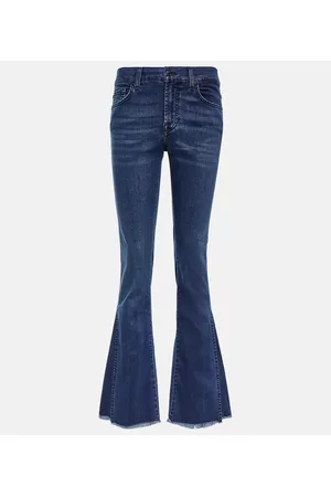 7 for all Mankind Damen High Waisted Jeans - Mid-Rise Flared Jeans Bair