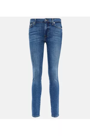 7 for all Mankind Damen High Waisted Jeans - Mid-Rise Skinny Jeans Pyper