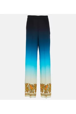 Etro Damen Weite Hosen - Bedruckte Hose aus Seide