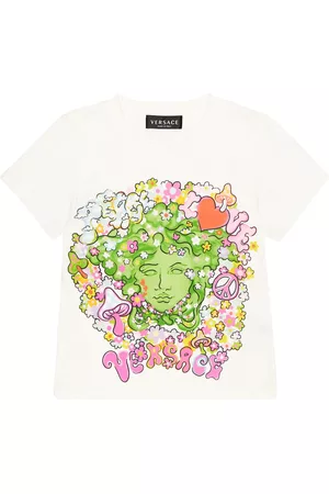 VERSACE Mädchen Shirts - T-Shirt Peace And Love Medusa