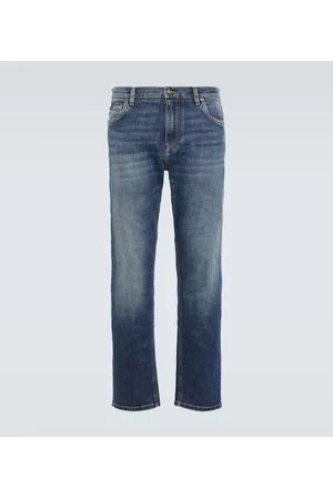 Dolce & Gabbana Herren Straight Jeans - Straight Cropped Jeans