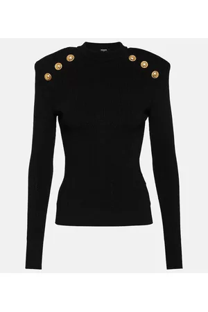 Balmain Damen Strickpullover - Verzierter Pullover aus Strick