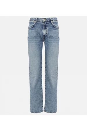 7 for all Mankind Damen Straight Jeans - High-Rise Straight Jeans
