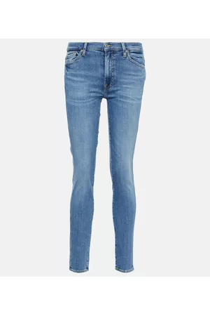 7 for all Mankind Damen Slim Jeans - High-Rise Jeans Slim Illusion Luxe