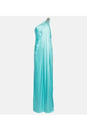 Stella McCartney Damen Asymmetrische Kleider - Verzierte Robe Falabella aus Satin