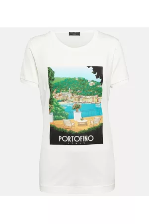 Dolce & Gabbana Damen Shirts - Bedrucktes T-Shirt Portofino aus Baumwolle