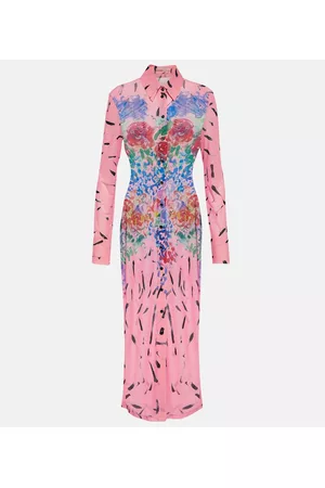 Christopher Kane Damen Freizeitkleider - Bedrucktes Hemdblusenkleid aus Mesh
