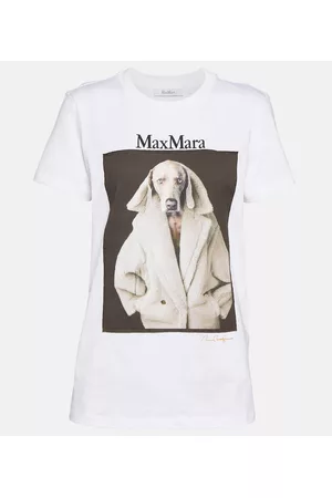 Max Mara Damen Shirts - Bedrucktes T-Shirt aus Baumwolle