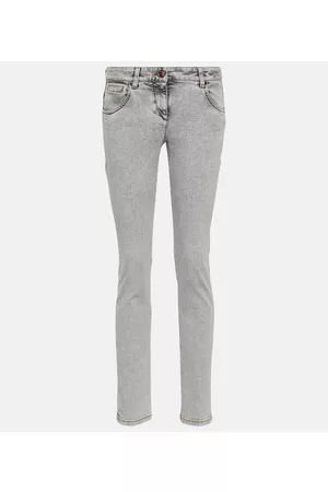 Brunello Cucinelli Damen High Waisted Jeans - Low-Rise Skinny Jeans