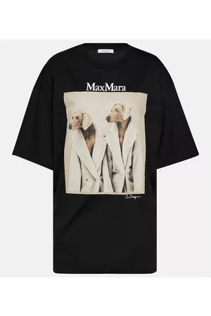 Max Mara Damen Shirts - Bedrucktes T-Shirt aus Baumwolle