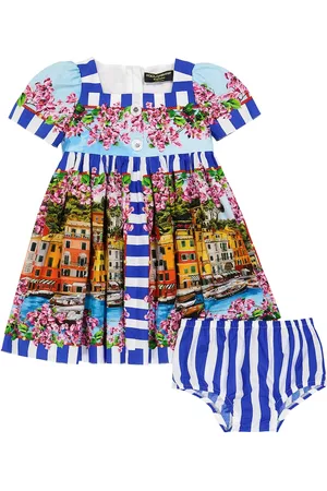Dolce & Gabbana Outfit Sets - Baby Set Portofino aus Kleid und Höschen aus Baumwollpopeline