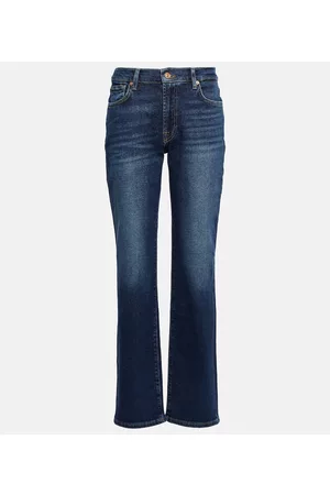 7 for all Mankind Damen Straight Jeans - Mid-Rise Straight Jeans Ellie