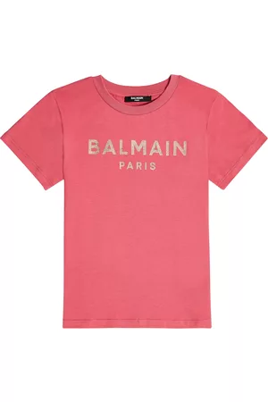 Balmain Mädchen Shirts - T-Shirt aus Baumwoll-Jersey