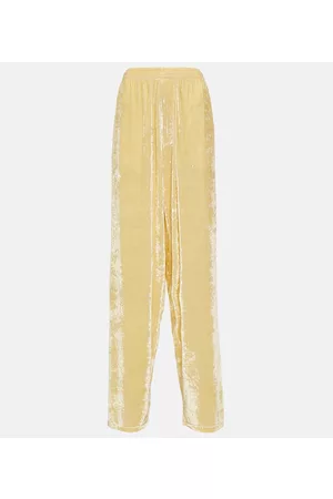 Balenciaga Damen Weite Hosen - Weite Hose aus Samt