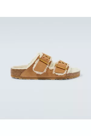 Birkenstock Herren Sandalen - Sandalen Arizona aus Leder und Shearling