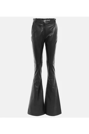 The Attico Damen Weite Hosen - Schlaghose aus Leder
