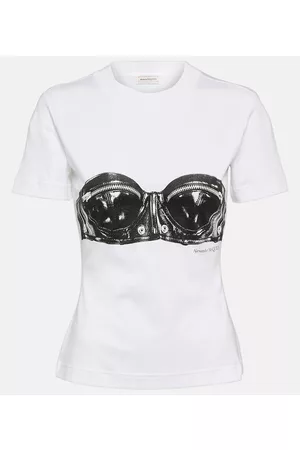 Alexander McQueen Damen Kurze Ärmel - Bedrucktes T-Shirt aus Baumwolle