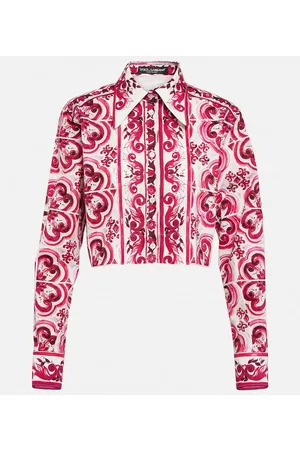 Dolce & Gabbana Damen Lange Ärmel - Cropped-Hemd aus Baumwolle