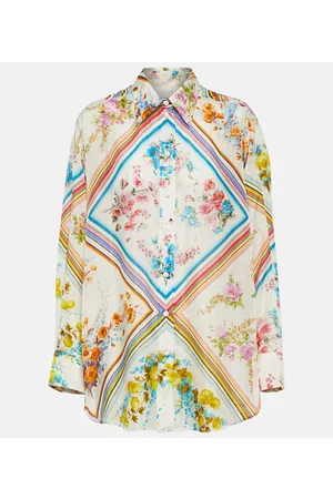 ZIMMERMANN Damen Lange Ärmel - Bedruckte Bluse Halcyon aus Seide