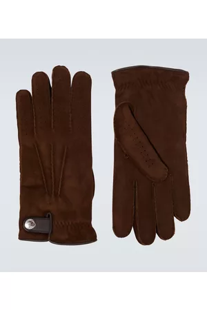 Brunello Cucinelli Herren Handschuhe - Handschuhe aus Veloursleder mit Shearling-Futter
